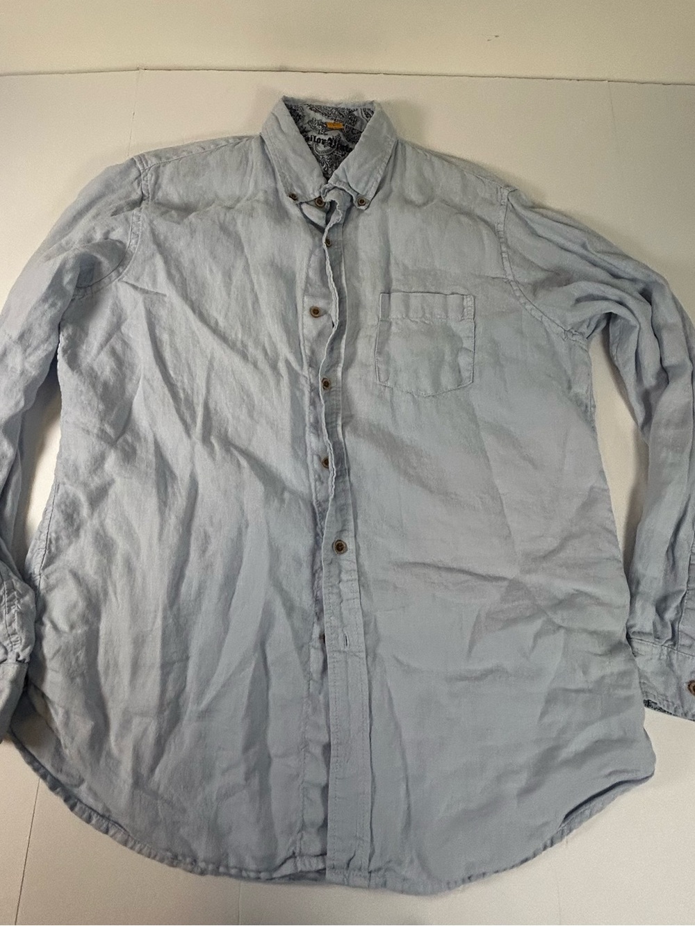 Tailor Vintage: Gorgeous Light Blue 100% Linen Men's Button-Down Casual Shirt